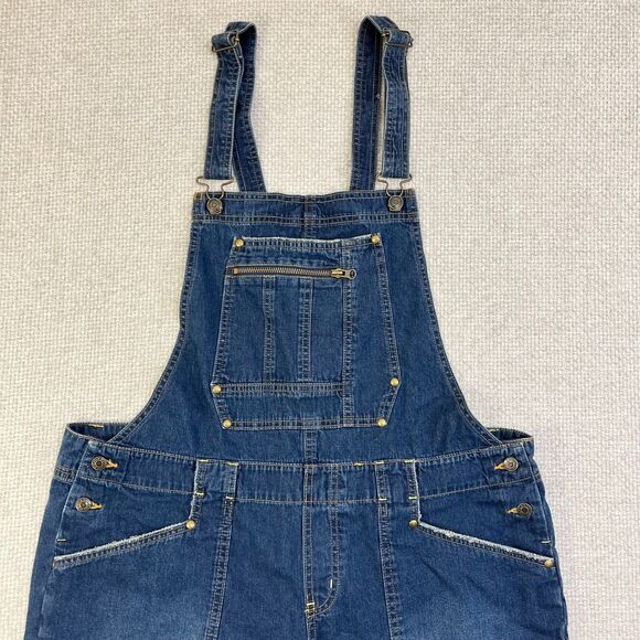 Vintage Old Navy Bib Overalls Women's XL Blue Denim Farmcore Workwear - Picture 4 of 11